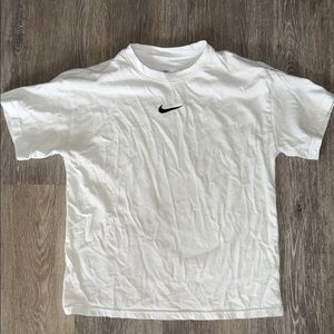 Nike Kids White Tee with Black Logo